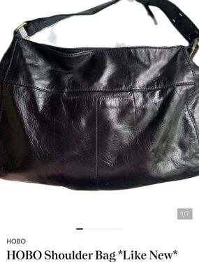 HOBO Black Leather Hobo Shoulder Bag